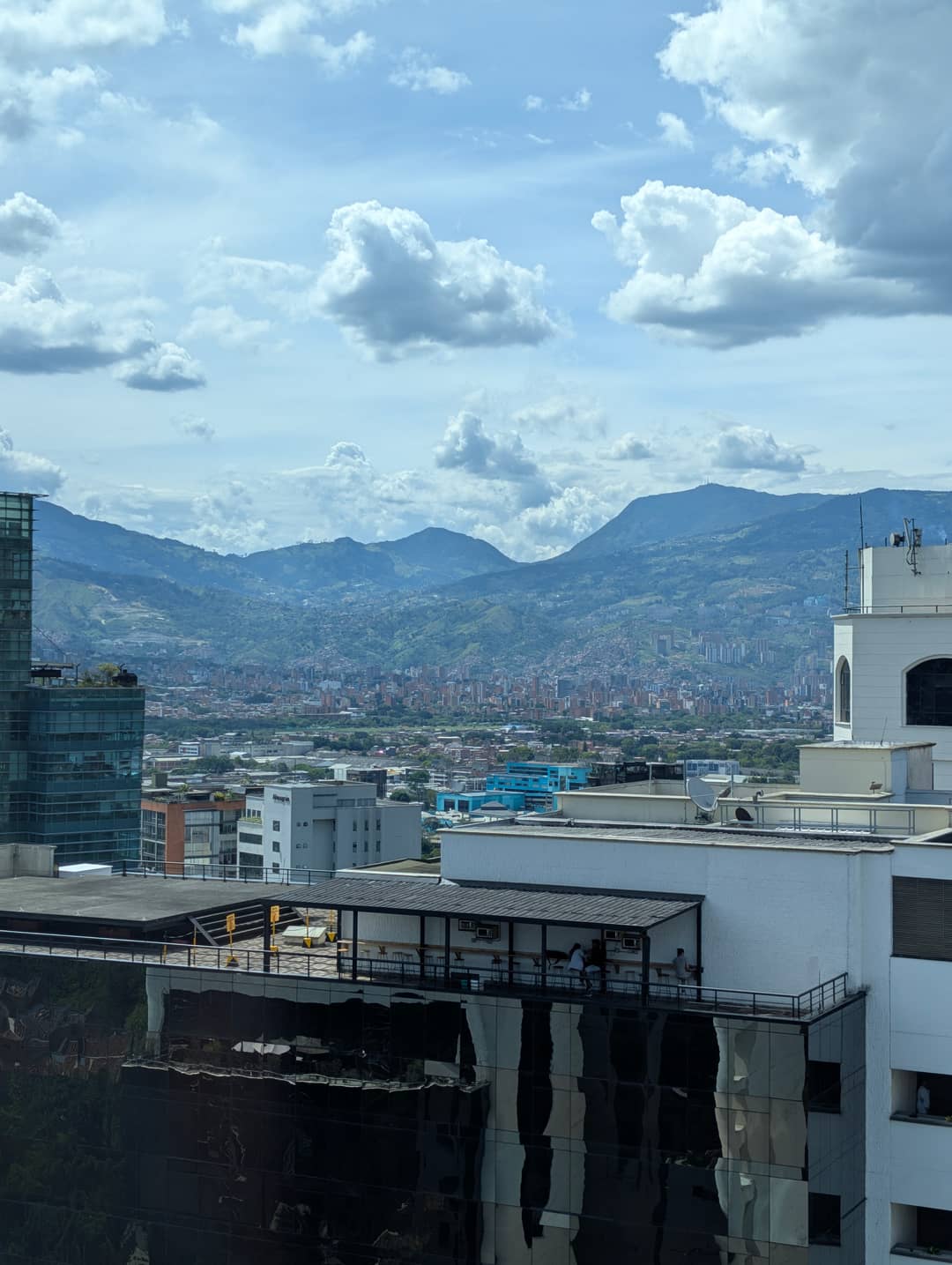 The mountains above the city, from the consulting room.