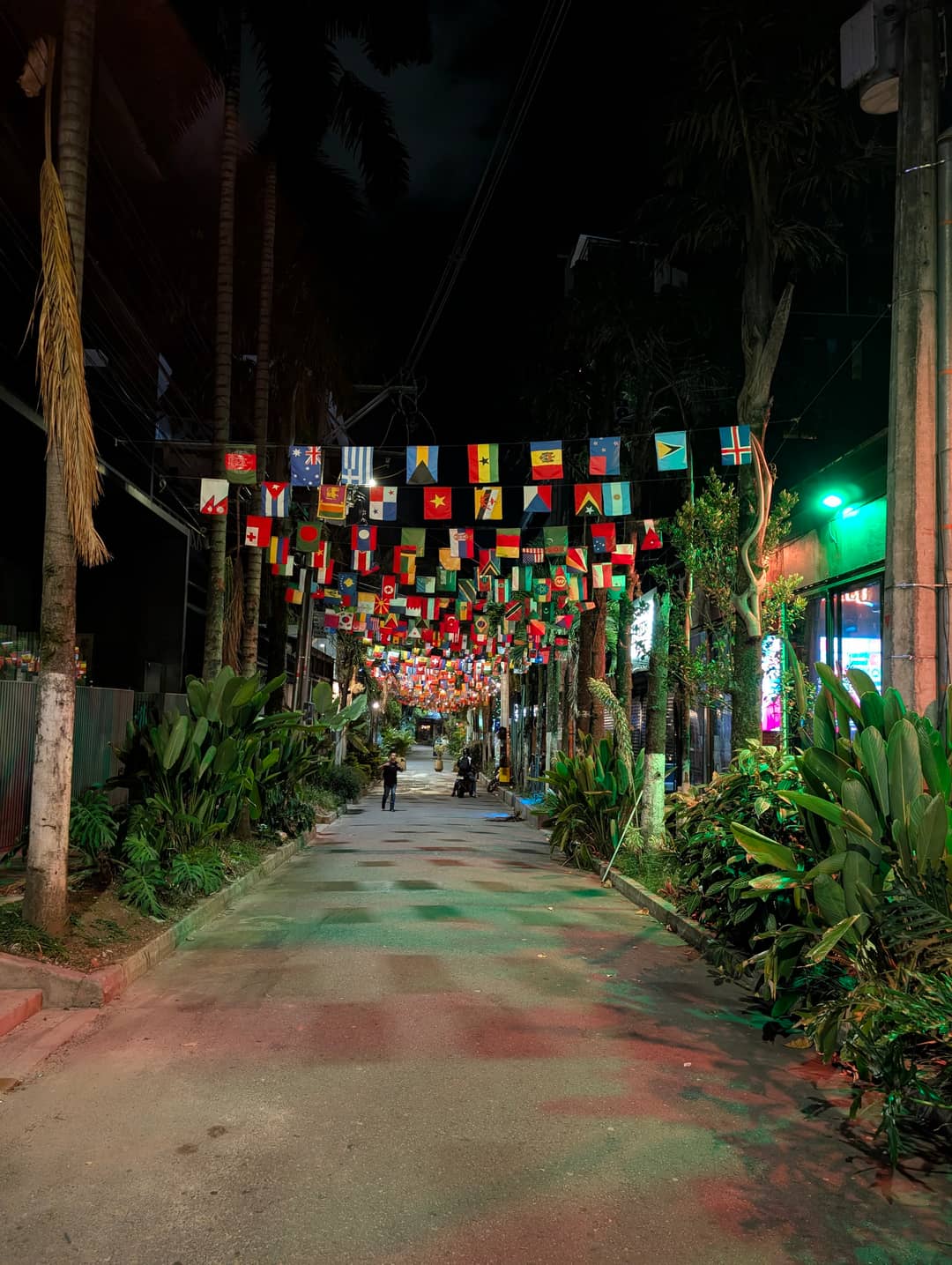 Bunting over the street.