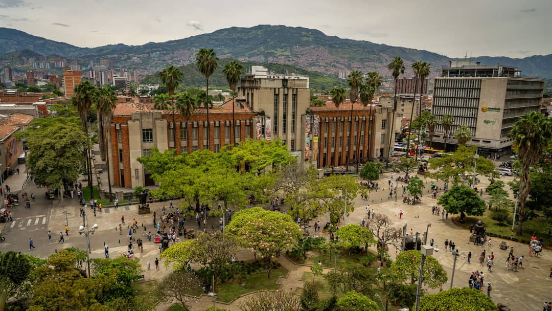 Plaza Botero from the palace gallery.