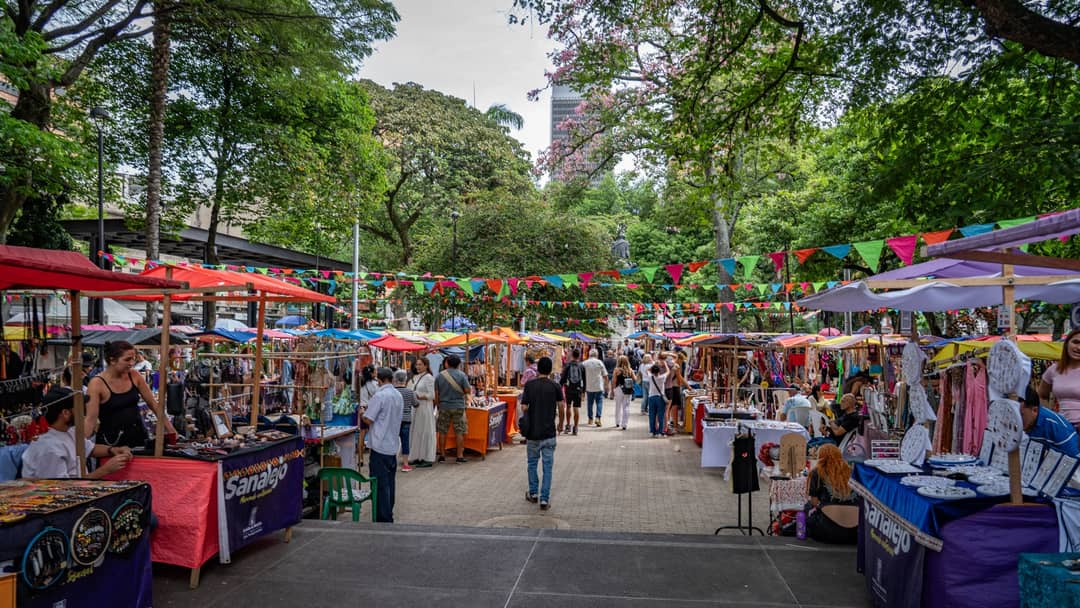 Among the stalls. The market is held on the first Saturday of the month and has run since the early seventies.