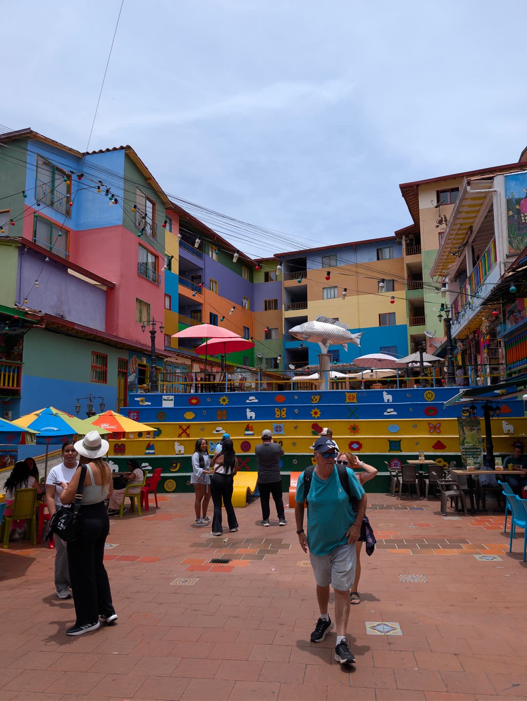 A small square with coloured steps.