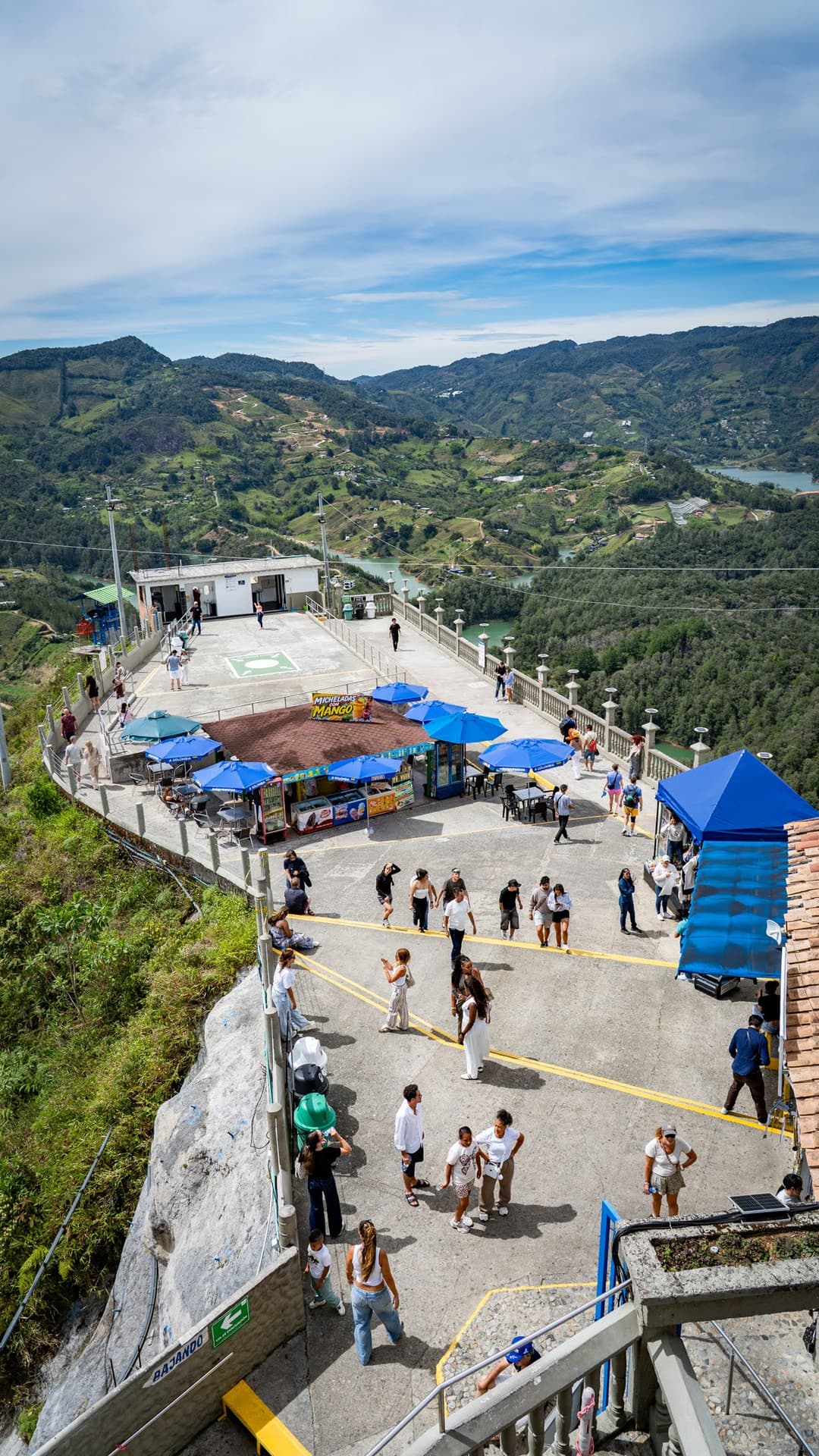 The viewpoint, the parasols and the queue for ice cream.